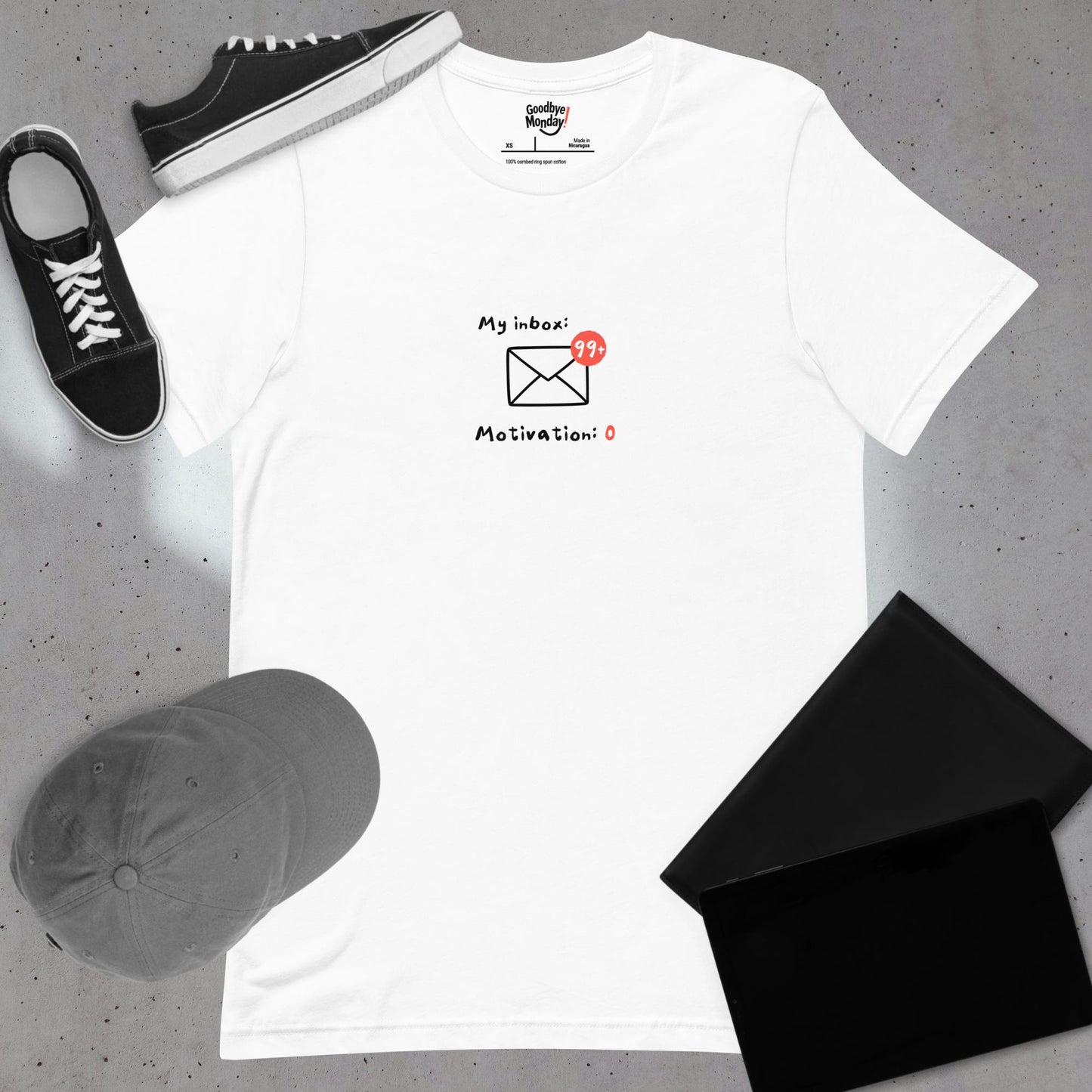 ProdInbox 99+ Motivation 0 T-Shirt – Funny Work Teeuct mockup