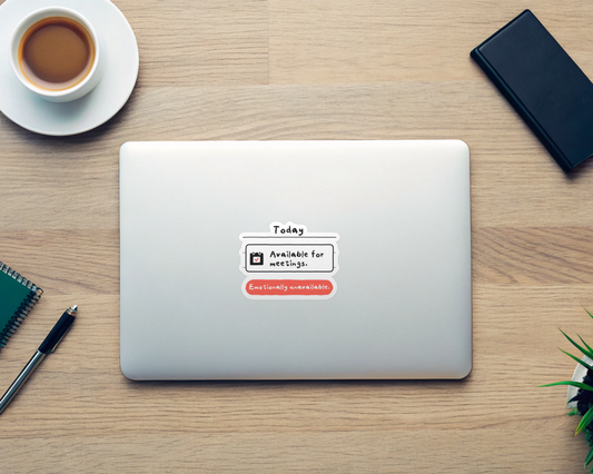 Emotionally Unavailable for Meetings Stickers