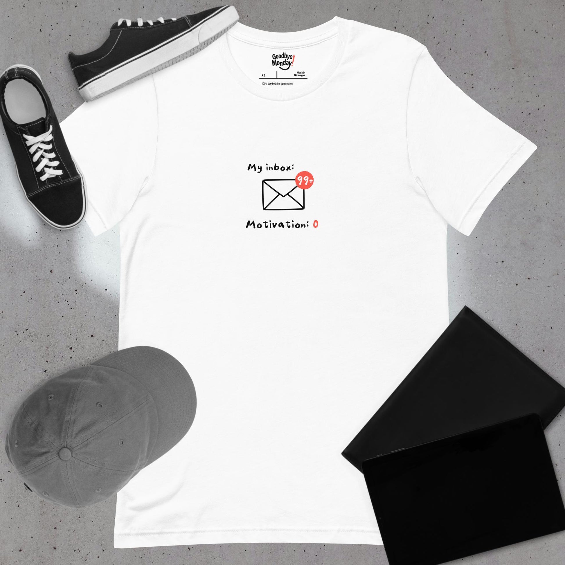 ProdInbox 99+ Motivation 0 T-Shirt – Funny Work Teeuct mockup