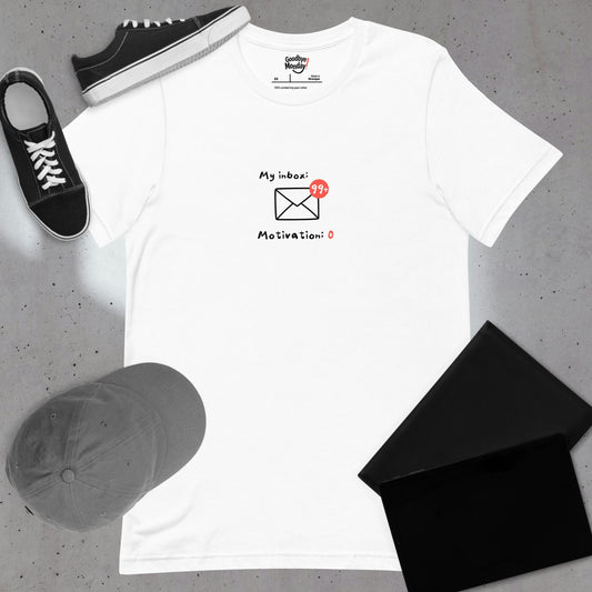 ProdInbox 99+ Motivation 0 T-Shirt – Funny Work Teeuct mockup